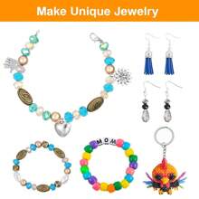 1 Set 4-Layer Grid Style Multi-Element Beaded Jewelry Casual Style Unique Combination, Comes With Gloves And Various Tools, Summer Style Accessories, Street INS Jewelry, Letter Beads, DIY Kit For Family, Auxiliary DIY Tools