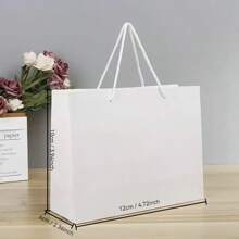 10 piezas Bolsas de regalo blancas con asas - Artesanos, organizadores de fiestas, regaladores, excelentes para bodas, cumpleaños, fiestas, manualidades, dar regalos y almacenamiento de joyas - Rosa Kraft (4 x 5 x 2 pulgadas) Bolsas pequeñas a medianas para favores de fiesta