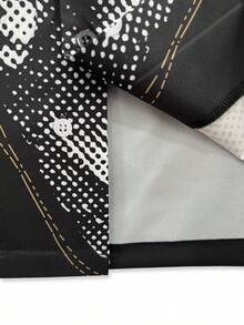 1 件花卉印花休闲男士沙滩衬衫，独特的 Y2K 轮廓图案，夏威夷风格，春夏 - 黑色 - 查看 4