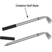 10 pezzi Penne a sfera da golf divertenti, con design a forma di club da golf, inchiostro gel nero, adatte per studenti, colleghi, capi, uffici, papà, forniture scolastiche, rientro a scuola