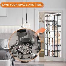 24-Fach Mesh Schuhorganizer zum Über-die-Tür-Hängen, kann bis zu 40 lbs halten, strapazierfähiger Schuhaufbewahrungsbeutel, Weihnachten