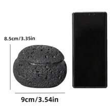 1 Stück einfacher schwarzer Betonloch-Duftstoffverteiler, runder Duftstein aus Harz & Räucherstäbchenhalter Aromatherapie Accessoire, geeignet für Meditation, Heimdekoration, Küche, Café, perfektes Einweihungsgeschenk