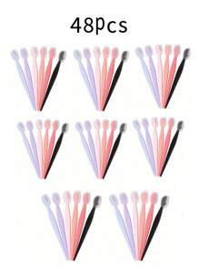 48pcs/30pcs/12pcs/6pcs/3pcs Eyebrow Razors In Different Colors, Straight Handle Eyebrow Makeup Tools Grooming Razors, Unisex Stainless Steel Painless Hair Remover With Protective Cover, Suitable For Beginners To Avoid Facial Or Body Scratches