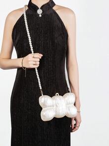 2025 Women New Single Shoulder Messenger Bag Special Shaped Acrylic Bag Fashion Wedding Dinner Clutch Bag - 蝴蝶結 - 查看 1