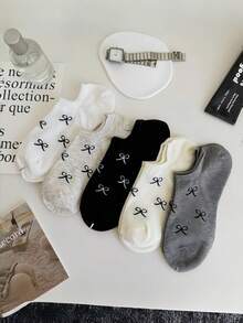 6 pares de calcetines invisibles de tobillo de secado rápido con patrón de puntos sólidos, versátiles y finos para el verano, calcetines náuticos para mujer, regalo de Navidad antideslizante - Multicolor - Ver 10