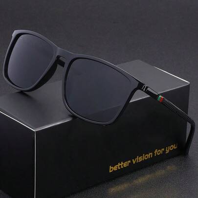 1pc Men's Fashion Glasses, Comfortable Lightweight Square Frame Casual Glasses, Ideal Gift Choice