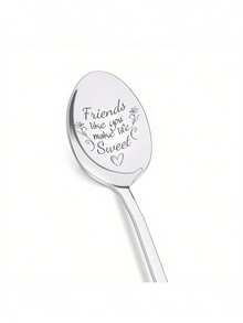 有趣的雕刻不锈钢花生酱勺 - 适合爸爸、妈妈、爷爷和奶奶的完美甜点勺 - 生日礼物创意和各种风格的勺子