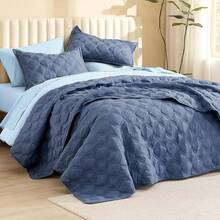 Size Quilt Bedding Set Teal - Full Lightweight Comforter Bedspreads & Coverlets Turquoise - Bedding Cover Bed Decor All Season - 3 Pieces (1 Quilt, 2 Pillowcases) - 12 - 海洋藍 - 查看 2