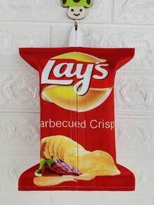 1pc Creative Potato Chip Style Tissue Box Cover, Cute Cloth Tissue Holder For Living Room, Car, Foldable Paper Towel Bag, Home Paper Napkin Storage, Space-Saving - Multicolor - View 12