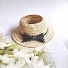 (Hat Only) New 17cm Elegant Graceful Vacation Straw Hat, Labobo Headwear With Open Ear Design, LBB Toppers For Party, Versatile Hat