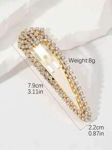 2 件女士水钻 BB 夹，超闪亮刘海发夹，Y2K 风格可爱时尚女士装饰发饰