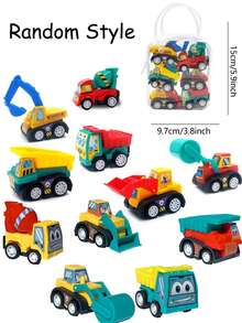 6pcs/Pack Mini Pull Back Cars Creative Lovely Simulation Cartoon Cart Model Carnival Prizes,Goody Bag Fillers Birthday Festivals Gift - Multicolor - View 4