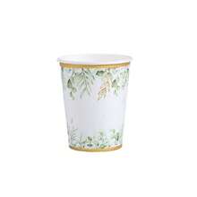 10/20/50pcs,Gold Rim Watercolor Eucalyptus Disposable Tableware, Green Leaf Gold Foil Print 7inch & 9inch Paper Plates,9oz Cups And Napkins,Elegant Green Eucalyptus Floral Plates For Wedding Bridal Shower Garden BabyShower Party Supplies - Multicolor - View 11