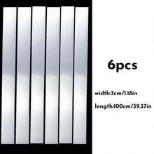 6pcs 1m/39.37in DIY Ceiling Edge Mirror Strip Self-Adhesive Acrylic Art Wall Tile Stickers Decor 3D Wall Stickers Decoration TV Background - Multicolor - View 15