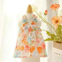 Local Delivery Hawaiian Dog Dress For Small Dog Girl Summer Dog Clothes Puppy Princess Dress Floral Pattern Tropical Pet Beach Outfit For Cat Dogs (Medium,Hawaii)… - 特大號 - 查看 6