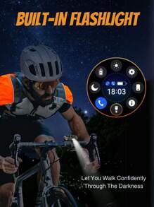 EFFEOKKI Effeokki 1.7 Inch Large Round Screen Rugged Smartwatch For Men With Wireless Calling, IPS Display, Altitude Air Pressure, Compass, LED Flashlight, 600mAh Large Battery, IP68 Waterproof, 100+ Sports Modes, Fitness Tracker Compatible With Iphone Android Phone
