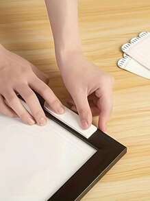 12/24pcs, No Drilling Required Hanging Picture Strip - Double-Sided Removable Wall Hooks, Suitable For Picture Frames And Artworks, Waterproof Paste Installation Label