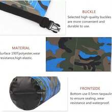 防水干燥袋 10L 卷顶袋可保持装备干燥，适用于皮划艇、漂流、划船、游泳、露营、徒步旅行、海滩 - 彩色 - 查看 8