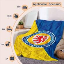 Eintracht Brunswick Flannel Blanket - Official Team And Founded In 1895 Design, Vibrant Blue & Yellow Sports Themed Blanket, Soft And Warm For Fans Year-Round, Essential For Home Decor And Match Days