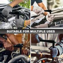 64pcs 3/8" Socket Set, Drive Impact Socket Set, SAE/Metric, Deep & Shallow, Cr-V Steel, 6 Point With Adapters, 72T Ratchet Handle, Extension Bars, Bit Adapter, 6-24mm, 5/16-1 Inch - 紅色 - 查看 8