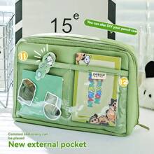 1pc 12-Layer Large Capacity Small Item Storage Bag, Elementary/Middle School Students Stationery Box, Minimalist Multi-Function Pencil Case, Student Pencil Box, Learning Stationery, Accessory Storage Bag, Middle School Student Stationery Bag, Student Pencil Case, Pencil Bag, Student Prize, Back To School Stationery Supplies Bag For School School Accessories School Stuff