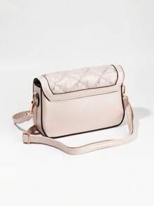 Bolsa Feminina Elegante Minimalista, Moda Bolsa a Tiracolo Acolchoada de PU com Bordado, Adequada para Compras, Transporte e Presentes