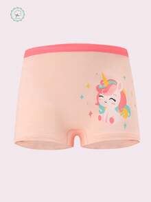 4pcs Cotton Girls Cartoon Print Soft Camisole Top & Panty Set - Multicolor - View 7