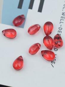 30 piezas Cuentas con forma de gota de agua, pétalo y corazón de estilos variados para accesorios de joyería y manualidades DIY