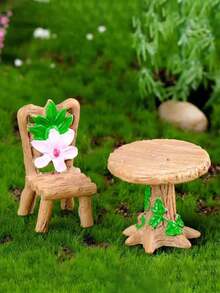 Bộ 3 bàn ghế mini cho khu vườn cổ tích, Bộ đồ trang trí nhà búp bê bằng nhựa kỳ quái với hoa màu hồng và lá xanh, Tuyệt vời cho nhà búp bê tự làm, Phong cảnh thu nhỏ và trang trí nghệ thuật, Phụ kiện cho khu vườn cổ tích, Bữa tiệc vui nhộn, Quà tặng sinh nhật, Đồ trang trí bàn làm việc, Đồ trang trí phòng - Nhiều màu - Xem 3