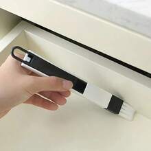 Multi Functional 2-In-1 Kitchen And Bathroom Cleaning Brush With Broom - Portable Crevice Corner Dust Collector, Suitable For Doors, Windows, Keyboards - White - View 5