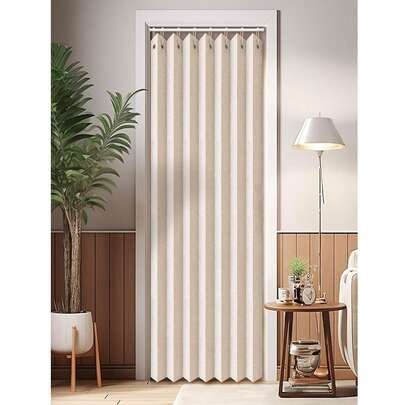 1 chiếc rèm xếp ly chịu nhiệt độ cao màu be bán chạy nhất, rèm cửa sổ đa năng cho biệt thự, ban công, phòng khách, phòng ngủ, trang trí che nắng