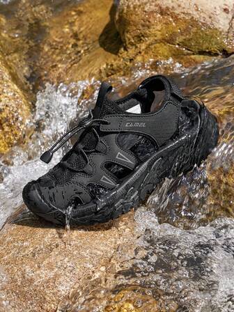 CAMEL CROWN 女士休闲凉鞋，透气舒适的夏季运动鞋，休闲沙滩凉鞋，防滑趾鞋和水鞋