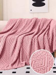 1pc Pink Fleece Blanket, Vintage Style Warm Soft Plush Throw Blanket For Bed, Air Conditioning, Sofa, Bedroom Decor, Available In Multiple Sizes And Colors