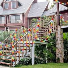 3pcs-Colorful Luau Tropical Flower Garland Flowers And Leaves Banner Garland Party Decoration Hawaiian Tropical Party Supplies, Luau Decoration Hawaiian Flower Border/Luau Party Garland/Luau Party Garland/Luau Decoration