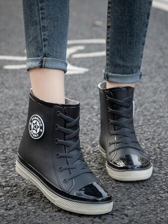 1 Pair Women's Waterproof Ankle Rain Boots, Non-Slip PVC Gardening Household Boots