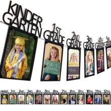 13pcs Graduation Party Decorations 2025 Graduation Photo Banner For Class Of 2025 Decorations K-12 Photo Display For High 5th 8th Grade Graduation Party Supplies(Black)