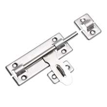 4" Slide Door Bolt Lock, Stainless Steel Burglar-Proof Door Latch, Wooden Door Lock Hasp, Thickened Double-Direction Door Latch Lock Set With Padlock Suitable For Wooden Doors And Windows, Ensuring Privacy And Security