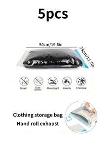 2/1pc Vacuum Compressed Storage Bag, Hanging Clothes Organizer Bag, Dust Proof Garment Bag With Swivel Hook, Space Saving, Waterproof, Moth-Proof, Zipper Sealed, Ideal For Clothes Storage, Winter Wear, Space Saver Bags