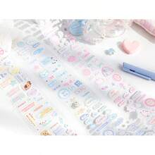 1 rotolo di adesivi decorativi per scrapbooking con graffiti carini, nastri adesivi decorativi per confezioni regalo, ufficio, casa, etichettatura, classe, intrattenimento, planner scolastico fai-da-te, materiali decorativi multifunzionali, forniture scolastiche, back to school