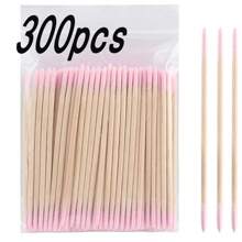 100 Stück, 300 Stück, 500 Stück, 1000 Stück, 2000 Stück doppelseitige Nagellackentferner Holzstäbe, kleine spitze doppelseitige Make-up-Entferner Werkzeuge, kosmetische Reinigungsholzstäbe