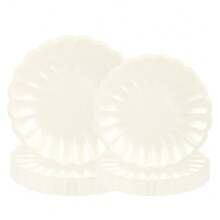 10 chiếc/20 chiếc/50 chiếc Đĩa giấy hình vỏ sò màu kem Đĩa ăn tối dùng một lần Đĩa giấy tiệc dùng một lần cho bánh tráng miệng cho sinh nhật, đám cưới, tiệc cô dâu, trang trí tiệc - Màu be - Xem 5