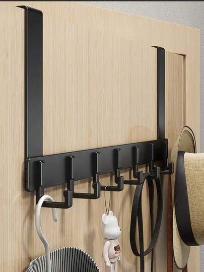 Gancho de almacenamiento detrás de la puerta, colgador de ropa de pared, gancho para abrigos, colgador sin perforaciones, organizador de dormitorio, almacenamiento, accesorios de cocina