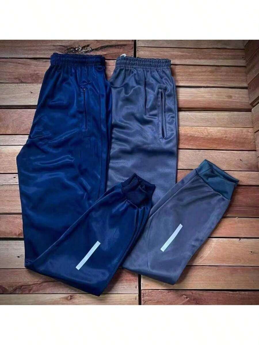 KIT 2 Men's Gym Pants With Reflective (Navy Blue Gray) - Multicolor - View 1