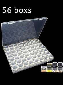 12/28/56 Pcs Transparent Jewelry Box, Multi-Functional Storage Box, Jewelry Organizer Box, Plastic Storage Box, Transparent Compartment Jewelry Storage Box, Suitable For Storing Jewelry, Craft Beads, Cosmetics, Accessories, Nail Art Supplies, Diamonds, Screws And Tools, Handicraft Supplies, Compartment Design, Suitable For Home Use, Valentine's Day Gift, Back To School Gift - White - View 10