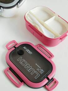 1200ml 2-schichtige tragbare Student Lunchbox mit Gabel Löffel auslaufsicher dickeres PP Kunststoff Lunchbox-Set, kann in der Mikrowelle erhitzt werden, Schulsachen