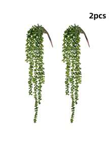 1 pieza/4 piezas Plantas suculentas artificiales colgantes, plantas verdes falsas tipo "collar de perlas" para decoración de pared, hogar, jardín y exterior (cada uno de 27 pulgadas de largo). Plantas suculentas colgantes artificiales tipo "collar de perlas" para decoración del hogar y el jardín (macetas no incluidas), regalos de cumpleaños y graduación