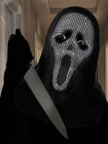 1pc Halloween Diamond Set Scream Ghost Face Mask COS Makeup Ball Costume Props - Multicolor - View 8