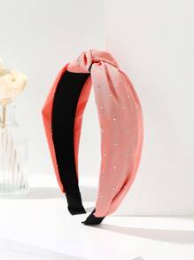 1 Peça Faixa de Cabelo de Tecido com Borda Larga e Cristais Brilhantes Torcidos, Faixa de Cabelo para Mulheres, Acessórios de Cabelo, Diadema, Aro de Cabelo