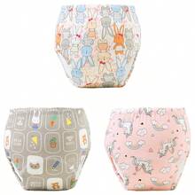 6件婴儿如厕训练裤 - 透气训练内裤，松紧腰身，柔软舒适，适合幼儿，多色可选，如厕训练，幼儿内裤，婴儿尿布裤，设计简约，面料耐用。送给男婴和女婴的最佳礼物