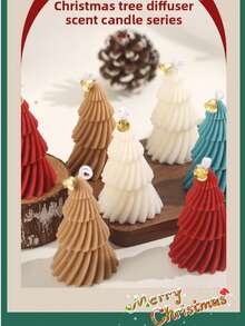 1pc Unique Handmade Christmas Tree Scented Candle - Origami Inspired Fragrance Candle, Home Decor And Holiday Gift, Christmas Candle, Ideal Christmas Gift, Scented Candle, Christmas Gift Idea, Christmas Gift, Gift For Her - Multicolor - View 4